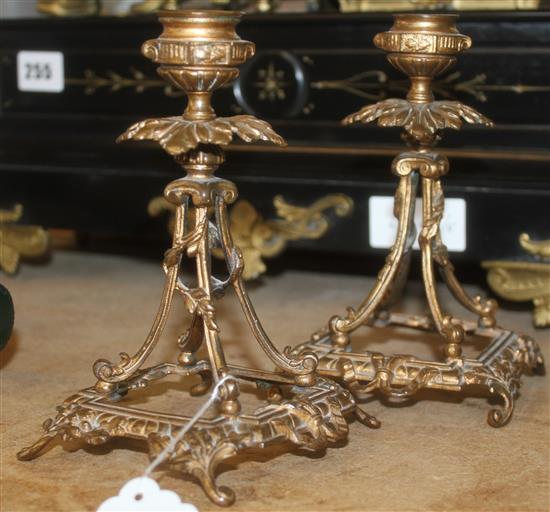 Pair of gilt bronze candlesticks